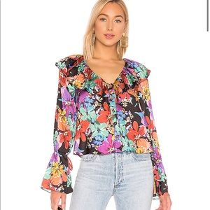 NWT REVOLVE Floral Top with sleeve detail S